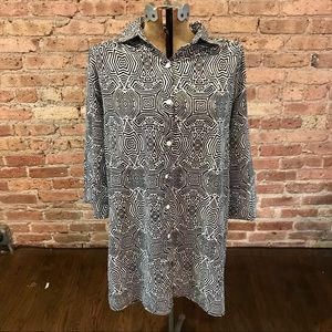 Black and White Print BooHoo Dress Size 12